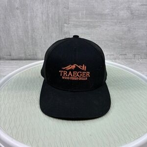 Traeger Wood Fired Grills Hat Mens Black Mesh Snapback Trucker Cap Cooking